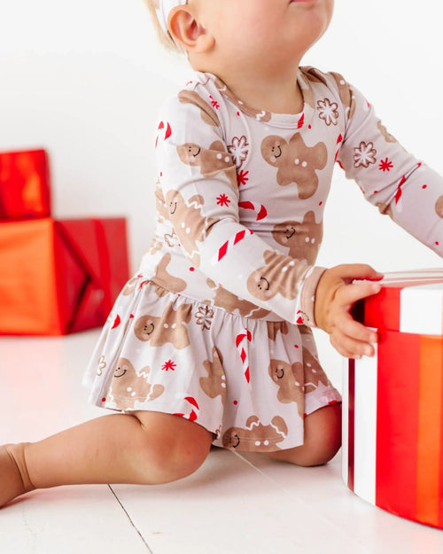 Baby Kids Bamboo Pajamas — Baking Spirits Bright Ruffle Dress — Image 25