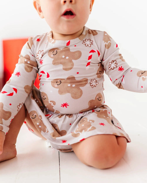 Baby Kids Bamboo Pajamas — Baking Spirits Bright Ruffle Dress — Image 5