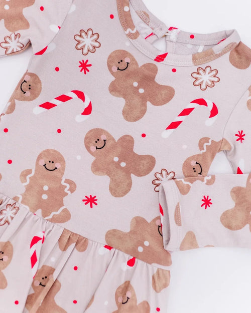 Baby Kids Bamboo Pajamas — Baking Spirits Bright Ruffle Dress — Image 4