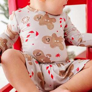 Baby Kids Bamboo Pajamas — Baking Spirits Bright Ruffle Dress — Image 1