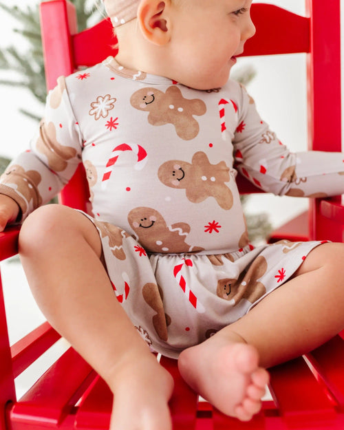 Baby Kids Bamboo Pajamas — Baking Spirits Bright Ruffle Dress — Image 6
