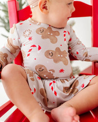 Baby Kids Bamboo Pajamas — Baking Spirits Bright Ruffle Dress — Image 1