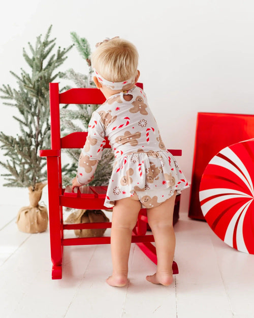 Baby Kids Bamboo Pajamas — Baking Spirits Bright Ruffle Dress — Image 8