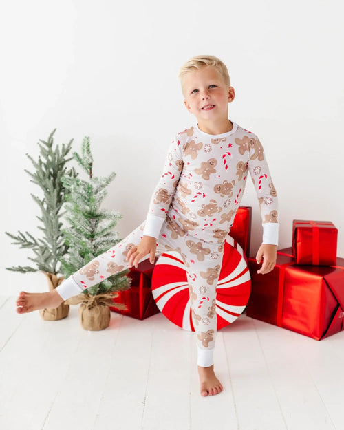 Baby Kids Bamboo Pajamas — Baking Spirits Bright Two-Piece Pajama Set — Image 11
