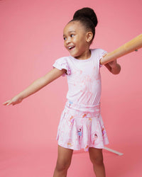 Baby Kids Bamboo Pajamas — Barbie™ Ballet Cap Sleeve Top — Image 1