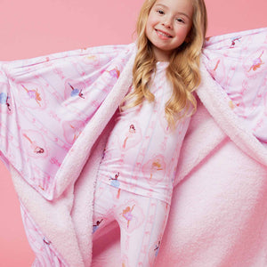 Baby Kids Bamboo Pajamas — Barbie™ Ballet Bum Bum Blanket - Plush — Image 1
