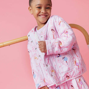 Baby Kids Bamboo Pajamas — Barbie™ Ballet Girls Quilted Jacket — Image 1