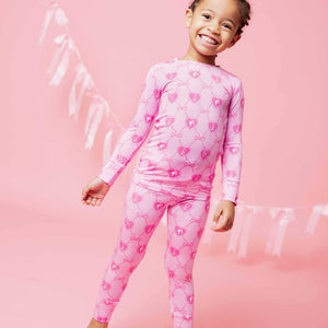 Baby Kids Bamboo Pajamas — Barbie™ Bowtique Long Sleeve Pajama Set — Image 1