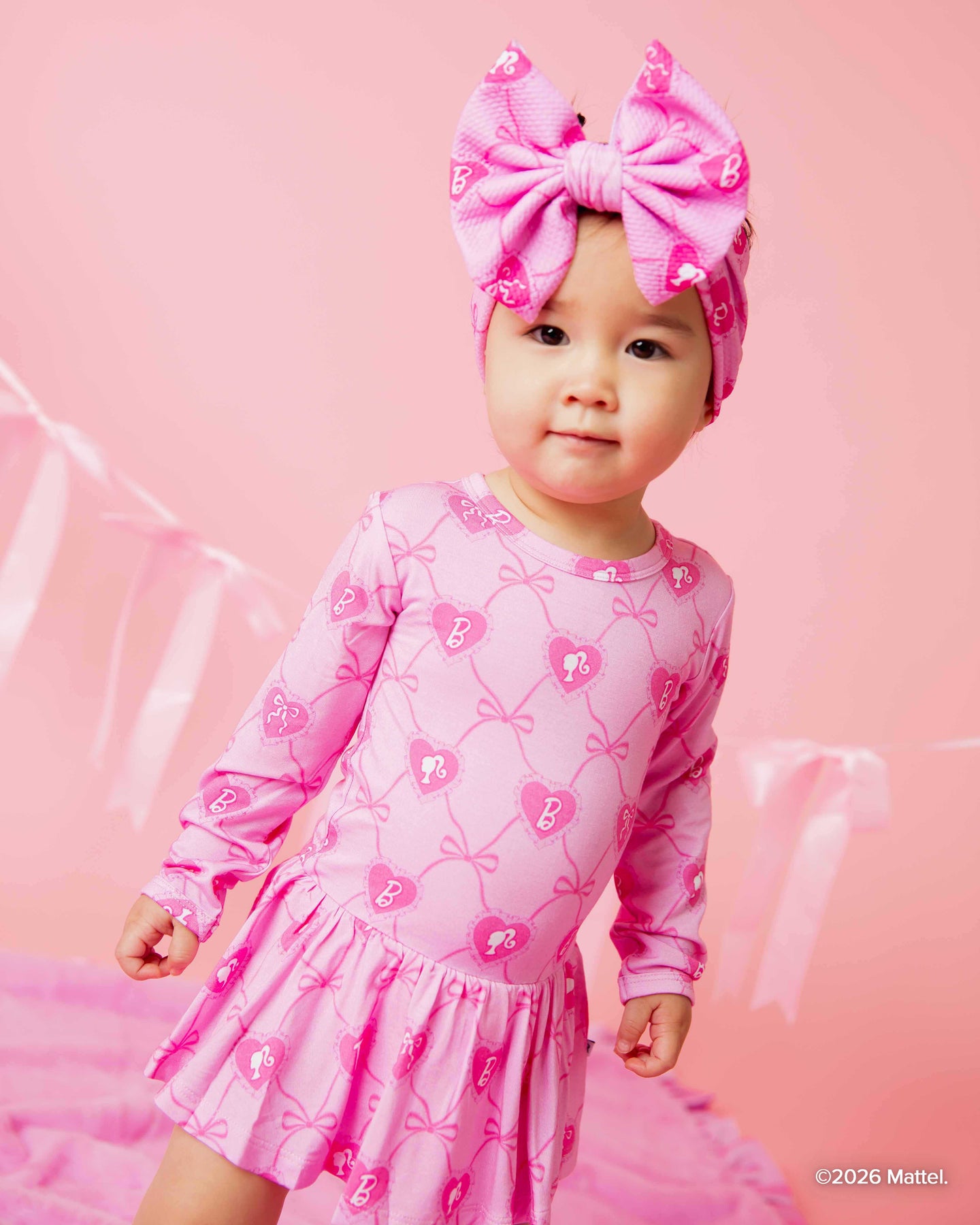 Bums & Roses Barbie Bowtique Long Sleeve Ruffle Dress, Hypoallergenic & Antibacterial Bamboo Fabric, 3 - 6 Months Bums & Roses Barbie Bowtique Long Sleeve Ruffle Dress, Hypoallergenic & Antibacterial Bamboo Fabric, 3 - 6 Months