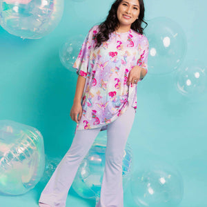 Baby Kids Bamboo Pajamas — Barbie™ Fantasy Women's Oversized T-Shirt & Bell Bottoms Set — Image 1