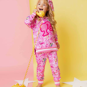 Baby Kids Bamboo Pajamas — Barbie™ Star Power Jogger Set — Image 1