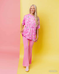 Baby Kids Bamboo Pajamas — Barbie™ Star Power Women's Oversized T-Shirt & Bell Bottoms Set — Image 1