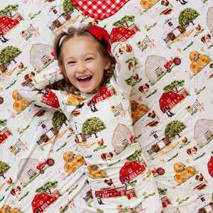 Baby Kids Bamboo Pajamas — Barn to Be Wild Bum Bum Blanket — Image 1