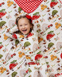 Baby Kids Bamboo Pajamas — Barn to Be Wild Bum Bum Blanket — Image 1