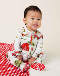 Baby Kids Bamboo Pajamas — Barn to Be Wild Footie — Image 1