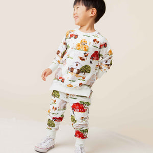 Baby Kids Bamboo Pajamas — Barn to Be Wild Jogger Set — Image 1