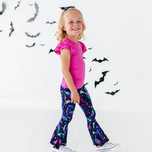 Bums & Roses - Baby & Kids Bamboo Pajamas - Bat Attitude Top & Bell Bottoms Set - Image 1