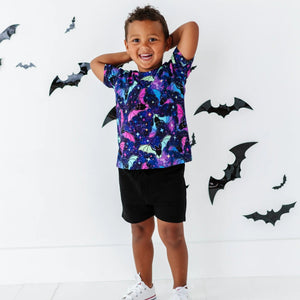 Bums & Roses - Baby & Kids Bamboo Pajamas - Bat Attitude T-Shirt & Shorts - Image 1