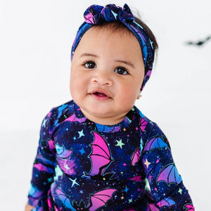 Bums & Roses - Baby & Kids Bamboo Pajamas - Bat Attitude Headwrap - Image 1