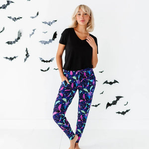 Bums & Roses - Baby & Kids Bamboo Pajamas - Bat Attitude Women's Pants - Image 1