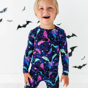 Bums & Roses - Baby & Kids Bamboo Pajamas - Bat Attitude Two-Piece Pajama Set - Image 1