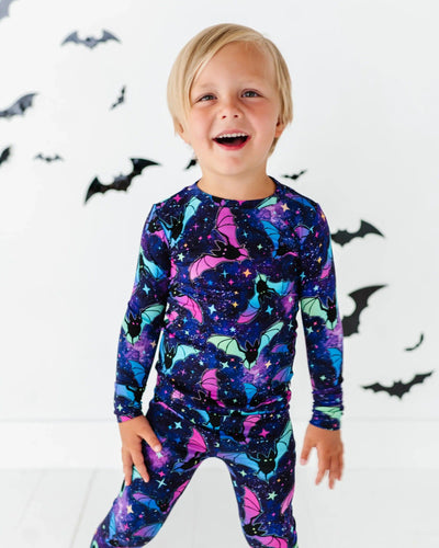 Bums & Roses - Baby & Kids Bamboo Pajamas - Bat Attitude Two-Piece Pajama Set - Image 1