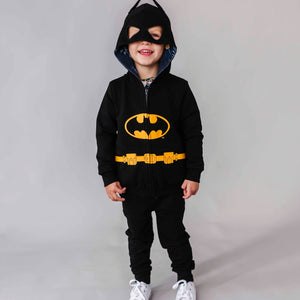 Baby Kids Bamboo Pajamas — BATMAN™ Caped Crusader Reversible Jacket — Image 1