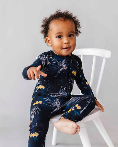 Bums & Roses - Baby & Kids Bamboo Pajamas - BATMAN™ Caped Crusader Convertible Romper - Image 13