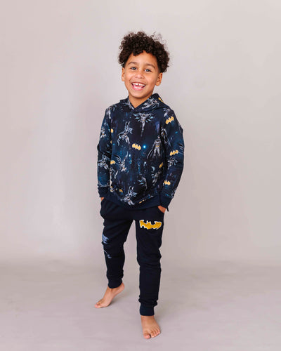 Bums & Roses - Baby & Kids Bamboo Pajamas - BATMAN™ Caped Crusader Hooded Jogger Set - Image 1