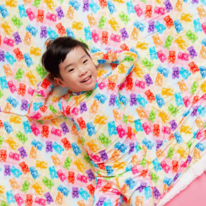 Baby Kids Bamboo Pajamas — Beary Gummy Bum Bum Blanket - Plush — Image 1
