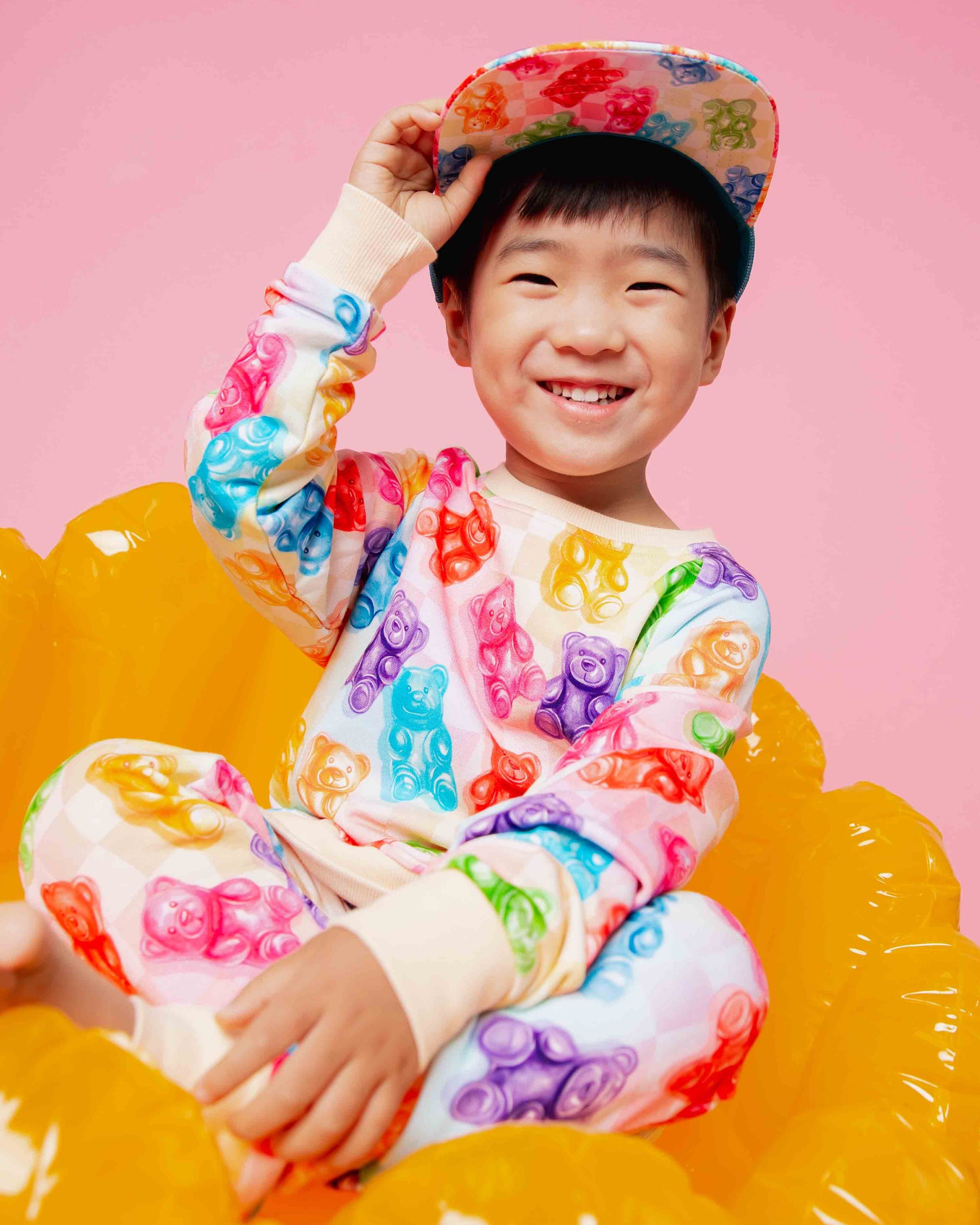 Baby Kids Bamboo Pajamas — Beary Gummy Jogger Set — Image 9