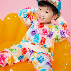 Baby Kids Bamboo Pajamas — Beary Gummy Jogger Set — Image 1