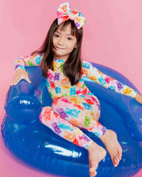 Baby Kids Bamboo Pajamas — Beary Gummy Long Sleeve Pajama Set — Image 1