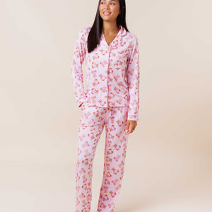 Baby Kids Bamboo Pajamas — Beary Special Women's Long Sleeve Collar Shirt & Pants Pajama Set — Image 1
