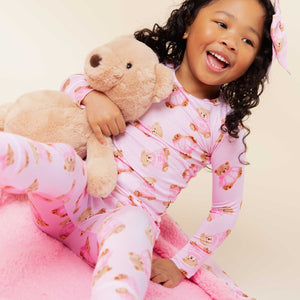 Baby Kids Bamboo Pajamas — Beary Special Long Sleeve Pajama Set — Image 1