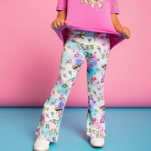 Baby Kids Bamboo Pajamas — Beatles™ Girls Foldover Flares — Image 1