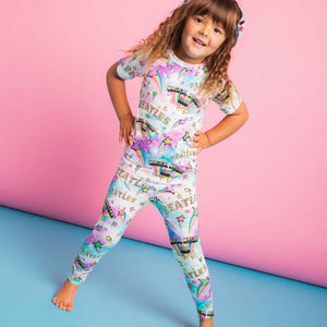 Baby Kids Bamboo Pajamas — Beatles™ Short Sleeve Pajama Set — Image 1