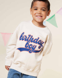 Baby Kids Bamboo Pajamas — Birthday Boy Crew Neck Sweatshirt — Image 1