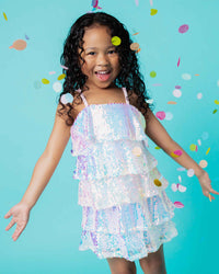 Baby Kids Bamboo Pajamas — Tiered Sequin Party Dress — Image 1