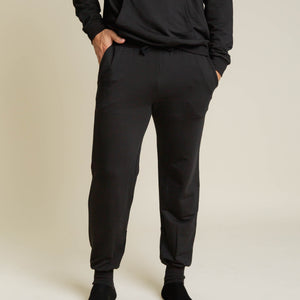 Baby Kids Bamboo Pajamas — Black Men's Jogger Sweatpants — Image 1