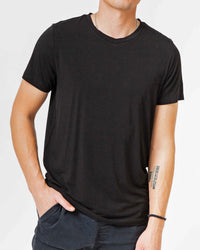 Baby Kids Bamboo Pajamas — Black Men's Short Sleeve T-Shirt — Image 1