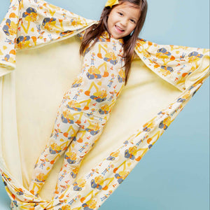 Baby Kids Bamboo Pajamas — Blippi™ Excavator Bum Bum Blanket — Image 1