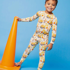 Baby Kids Bamboo Pajamas — Blippi™ Excavator Long Sleeve Pajama Set — Image 1
