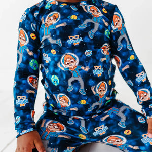 Baby Kids Bamboo Pajamas — Blippi™ in Space Two-Piece Pajama Set — Image 1