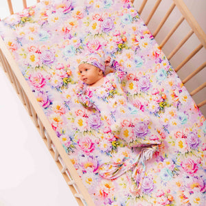 Baby Kids Bamboo Pajamas — Bloom Service Crib Sheet — Image 1