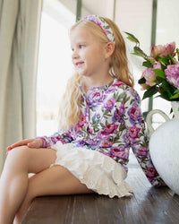 Baby Kids Bamboo Pajamas — Blooming Peotential Girls Button Front Cardigan — Image 1