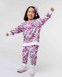 Baby Kids Bamboo Pajamas — Blooming Peotential Jogger Set — Image 1