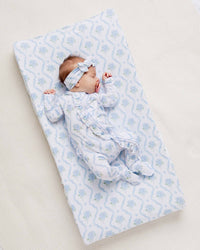 Baby Kids Bamboo Pajamas — Blue-tiful Bloom Changing Pad Cover — Image 1