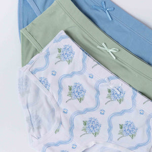 Baby Kids Bamboo Pajamas — Blue-tiful Bloom Girl Underwear Pack — Image 1
