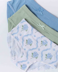 Baby Kids Bamboo Pajamas — Blue-tiful Bloom Girl Underwear Pack — Image 1